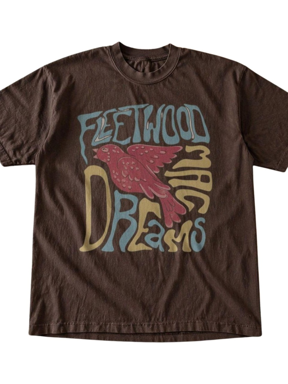 Gildan Fleetwood Mac 'Dreams' Graphic Tee in Brown with Red Bird
